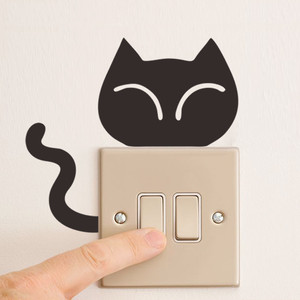 Autocollants muraux amusants, en forme de chat, souris et Rat, noir, animaux, pour la maison, décoration pour chambre d'enfants, bricolage, 12 pièces - Product Image 1
