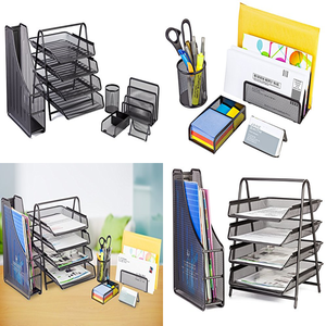 Bán Hot & chất lượng cao màu đen dây kim loại lưới dọc khay tập tin giá - Product Image 1