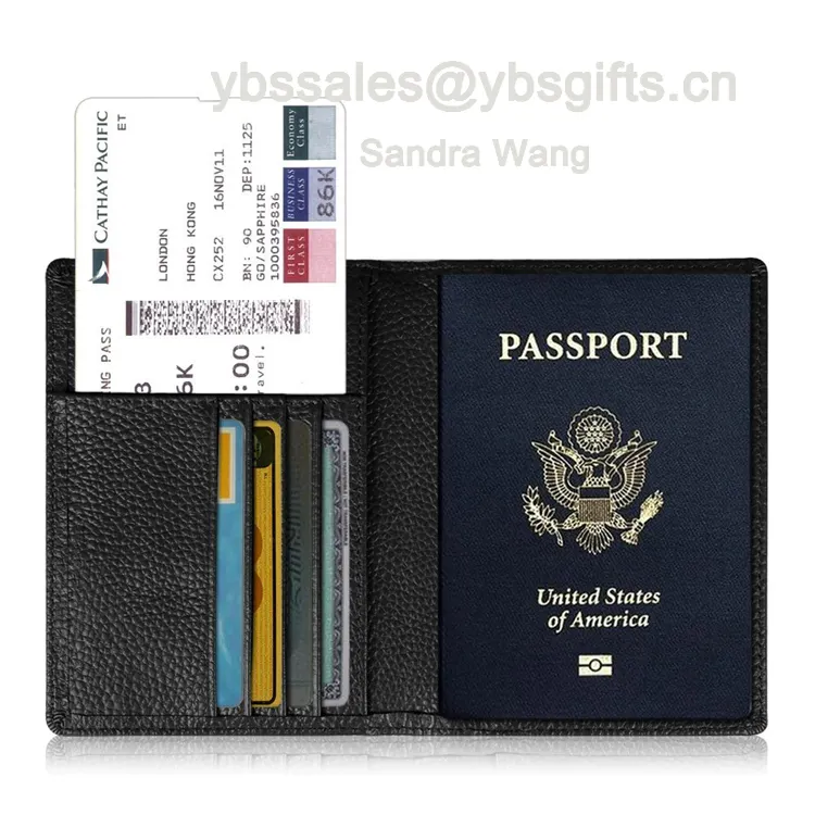 Passport Holder Travel Wallet - Leather RFID Blocking Case Cover - Securely Holds Passport, Business Cards, Credit
