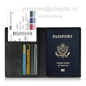 Passport Holder Travel Wallet - Leather RFID Blocking Case Cover - Securely Holds Passport Business Cards Credit