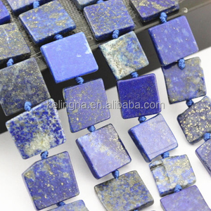 Perles en vrac de <span class=keywords><strong>Lapis</strong></span> Lazuli naturel et autres pierres précieuses bleues pour la fabrication de bijoux, bracelets et colliers, certifiées GIC, 16x16x7mm - Product Image 1