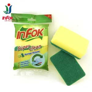 Kitchen Sponge Scrubber Eraser Cleaning Materials Nylon Scrubber Medium Duty Scouring Pad Rolls Dish Wash Melamine Sponge