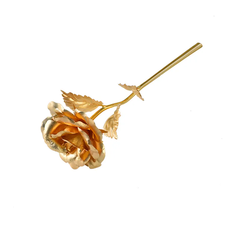 24K Bladgoud Rose Bruiloft Decoratie Relatiegeschenken Valentijnsdag Cadeaus Home Decoratie Ambachten Goud Rose