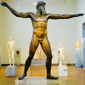 Ocidental grécia exterior interior metal figura estátua bronze Neptune Poseidon escultura
