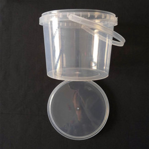 Small Transparent Plastic Packaging Bucket 2000ml 2 Litres Clear Plastic Packaging Tub with Lid