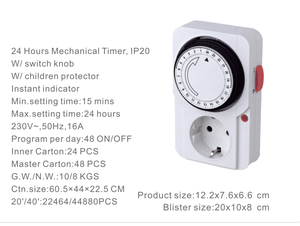 24-Hour programlanabilir zamanlayıcı anahtarı evrensel 220V 16A avrupa tak ab soket Modern stil mekanik zamanlayıcı - Product Image 6