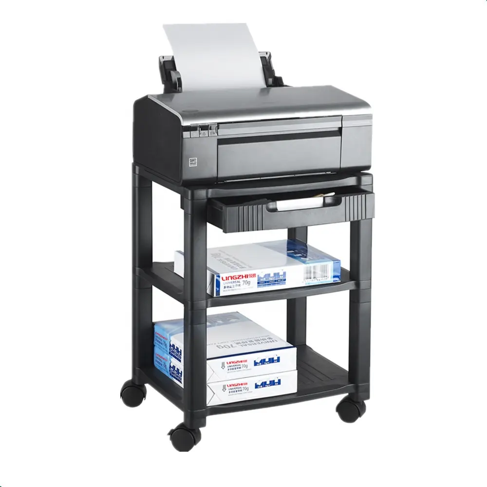 Kantoor Plastic Hoogte Verstelbare Mobiele Flexibele Goede Kwaliteit Printer Stand Printer Winkelwagen