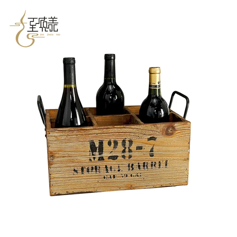 Hot sell 6 bottle gift old used wooden wine box boxes for sale
