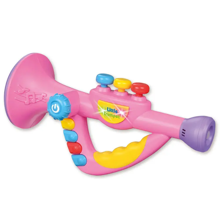 Multifonctionnel le plus populaire en plastique de dessin animé électrique instrument de musique changeur de voix corne trompette jouet pour enfants
