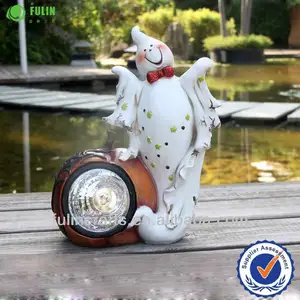 Tượng Snowman với mặt ánh sáng trang trí Halloween