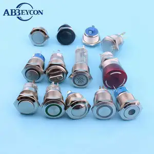 Basma düğmesi heelys ayakkabı yüksek aydınlatma metal LED anahtarı 19mm işıklı metal halka düğmesi