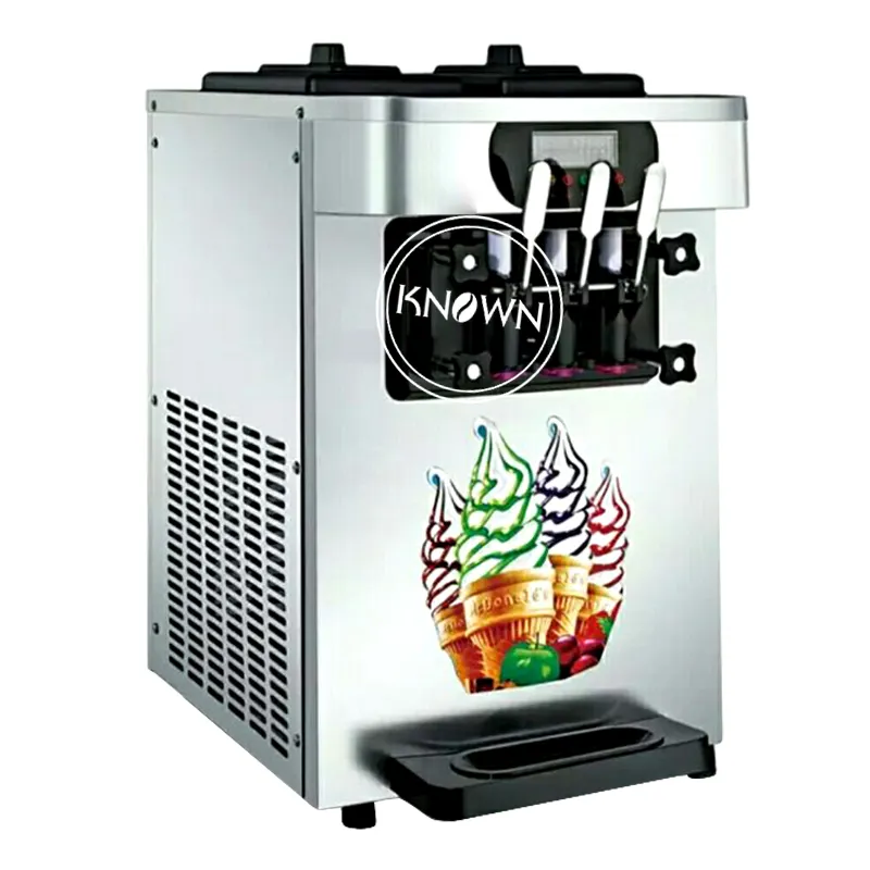 2024 o auto refrigerou a capacidade macia comercial 22/30/40L da máquina de gelado 3 sabores do gelado