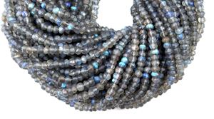 Cuentas de piedra Natural de labradorita, abalorios de forma redonda de 12 pulgadas de largo, con Flash azul, para fabricación de joyas DIY - Product Image 4