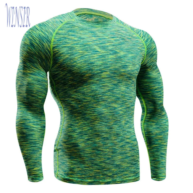 Men's Printed Dress Workout Top Crew Neck T Shirt Polyester Casual Slim Dry Fit Wicking Athletic Sports Shirts Long Sleeve Tee