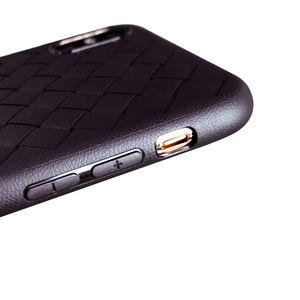 Puro tejido hecho a mano cubierta de cuero genuino de teléfono móvil caso para iPhone 6 7 8 X - Product Image 3