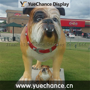 Custom Gras Decoratie Grote En Kleine Glasvezel <span class=keywords><strong>Bulldog</strong></span> Standbeeld - Product Image 2
