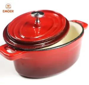 Kitchen Color Cast Iron Enamel Casserole Dish CookwareスープミルクPot 12センチメートル