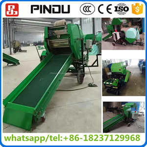 Mini luzerne maïs ensilage presse à balles rondes wrapper machine/foin paille bale regrouper emballage machines d'emballage - Product Image 6
