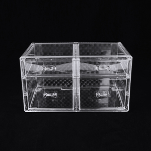 Comptoir de <span class=keywords><strong>maquillage</strong></span> 4 tiroirs en <span class=keywords><strong>acrylique</strong></span> PS de grande capacité Organisateurs de cosmétiques empilables Boîte de rangement pour bijoux Vanity Case - Product Image 3