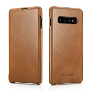 New Arrival Shockproof Genuine Leather Flip Mobile Phone Cover Case For Samsung Galaxy S10 S10 Plus