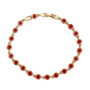 74988 Xuping website hot sales popular red turkey eye gold chains bracelet for girls