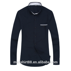 2019 nueva marca diseñador de moda de manga larga de corte Slim sólidos de alta calidad vestido de los hombres, camisa de <span class=keywords><strong>Hombre</strong></span> Ropa camisas de negocios - Product Image 6