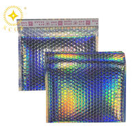 Enveloppes holographiques rembourrées, 50 pièces, métallique, pour la livraison, en feuille d'aluminium