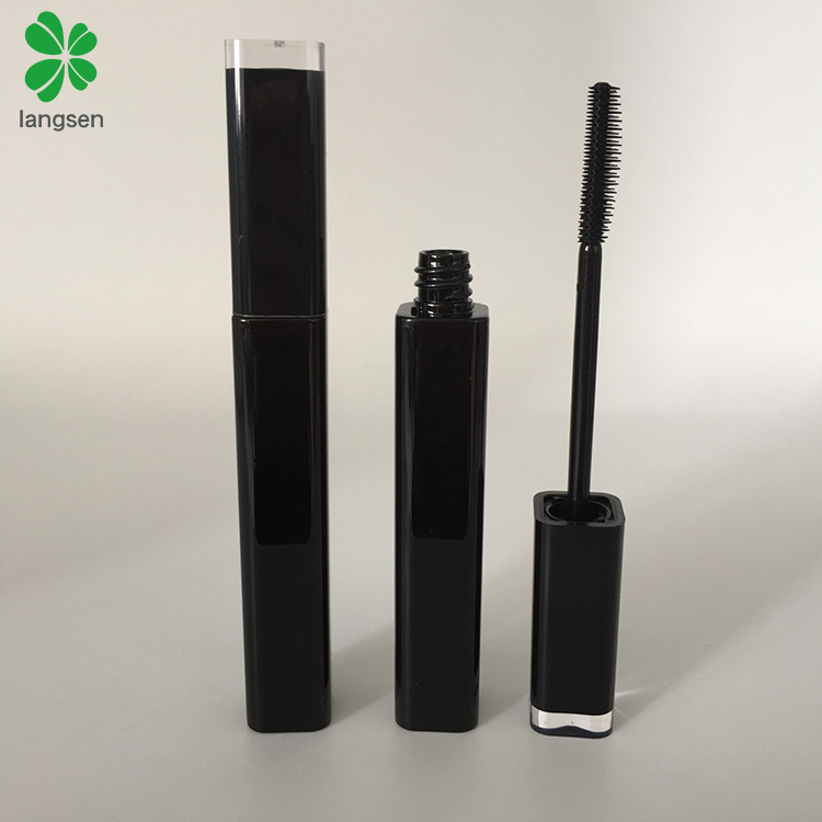 Пустые пластиковые квадратные тубы черного цвета для упаковки туши для ресниц, жидкие тубы для ресниц, контейнеры, без БФА