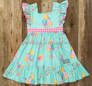 Koya 공장 해외 Smocked 어린이 의류 생일 드레스 도매 고품질 면화 의류 세트 소녀 캐주얼