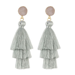3 Couche Boho Pierre Naturelle À Long Druzy Boucles D'oreilles Gland Boucles D'oreilles Pour <span class=keywords><strong>Les</strong></span> Femmes Bijoux - Product Image 4
