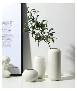 2019 yeni geliş yüksek kalite el yapımı beyaz seramik çiçek vazo