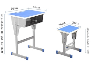 Bàn học đơn có thể điều chỉnh với băng ghế dự bị phong cách thiết kế công nghiệp vật liệu gỗ tùy chọn thân thiện với ngân sách cho sinh viên - Product Image 3