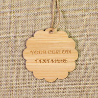 Étiquettes cintres en bois de bambou naturel, pour vêtements