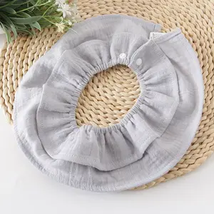 Ensemble bavoir blanc à volants 100% <span class=keywords><strong>coton</strong></span>, organique, en microfibre, pour bébé, écharpe de dentition, modèle 360 - Product Image 1