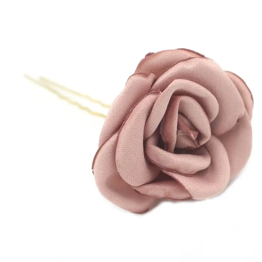 Rose Flower Hair Clip Hairpins ornaments Bridal Wedding dress Brooch Wedding Decoration Hair Accessories Women Hairwear