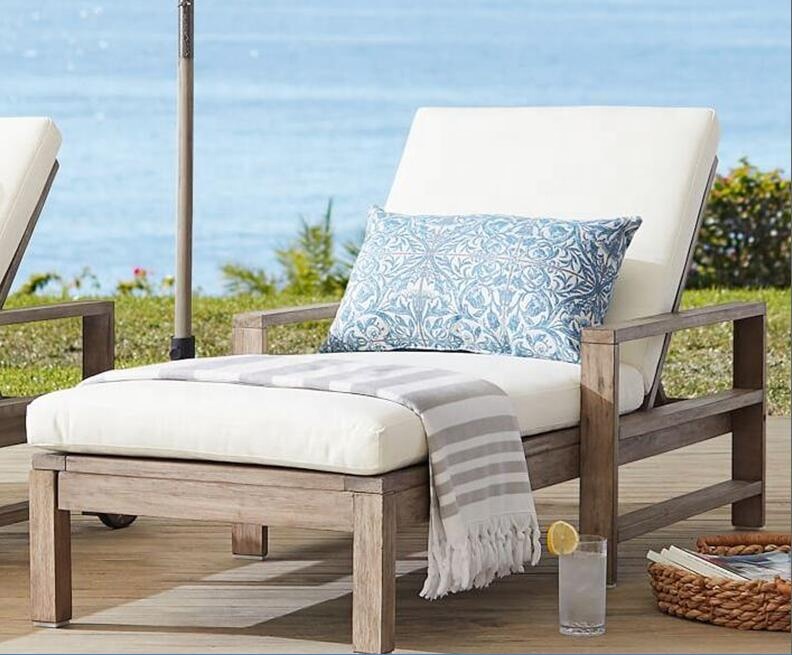 New arrival outdoor patio garden teak wood door design chaise lounge furniture