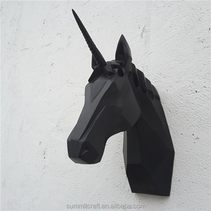 <span class=keywords><strong>Scultura</strong></span> da <span class=keywords><strong>Parete</strong></span> in Resina Personalizzata OEM, Arte Moderna con Testa di Unicorno Poligonale, Statua Originale da <span class=keywords><strong>Parete</strong></span> - Product Image 4