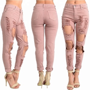 กางเกงยีนส์ขาดๆของผู้หญิง Gzy กางเกงทรงดินสอเอวสูงผสมสต็อกรุ่นใหม่ - Product Image 6