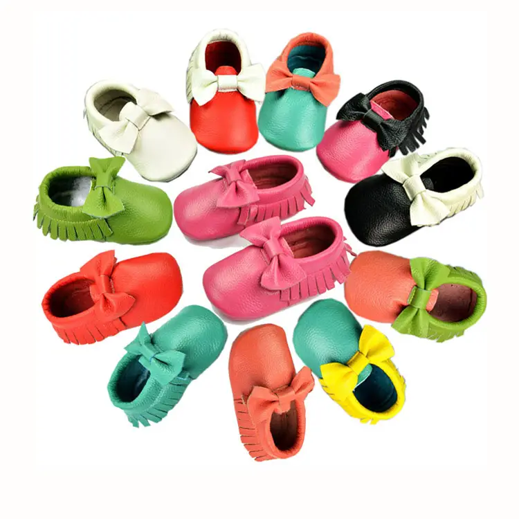 Toptan fiyat satmak moda hakiki deri koyun cilt püskül bebek ayakkabıları kız bebek ayakkabı 0-3 yaşında bebek bebek ayakkabısı