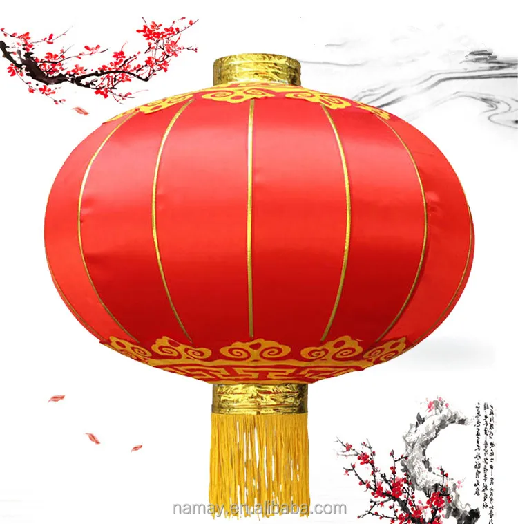 Linterna de seda tradicional china, roja, Año Nuevo