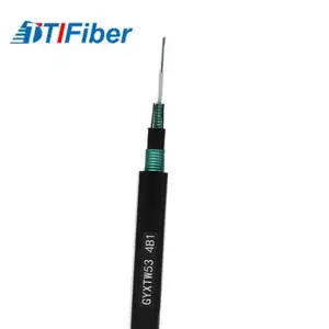 Outdoor direct burial 4 core fiber optic cable GYXTW53