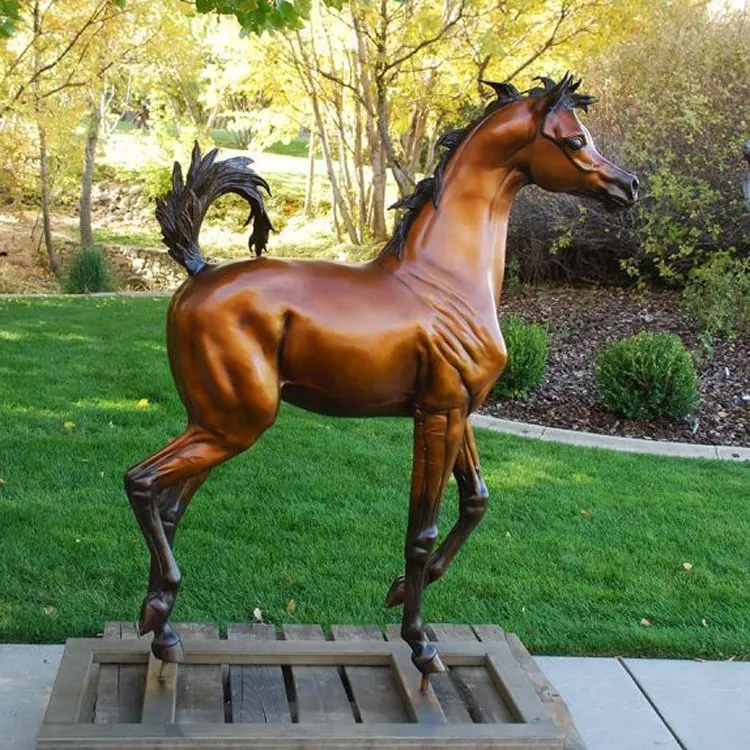 Bronze fundição de arte ao ar livre de metal antigo bronze esculturas de cavalo árabe para venda
