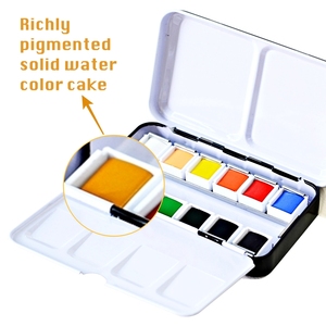 Amazon Hot <span class=keywords><strong>Sale</strong></span> 12 Transparenz Aquarell farbe in halben Pfannen (in Blechdose)
