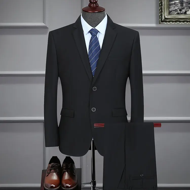 Fashion custom mens suits dress tuxedo wholesale 50% wool blue suits for men.