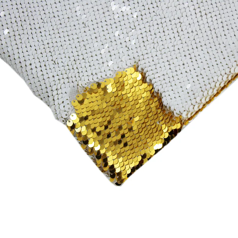 Custom-Made Double Sided Sublimation Reversible Gold Mermaid Printed Sequin Fabric