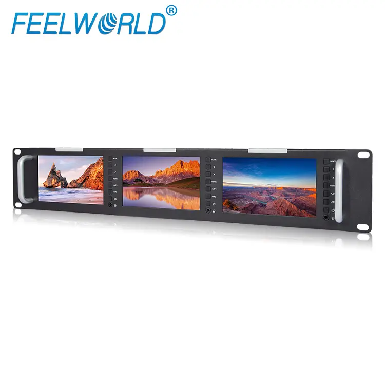 Feelworld ruggedT51triple 5 "2RU 3G SDI HDMI อินพุตสำหรับกล้องวงจรปิด