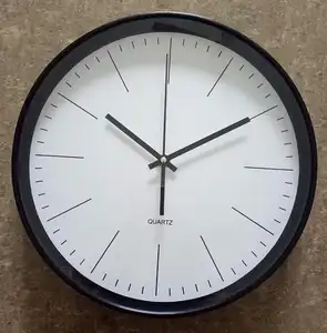 Белые пластиковые кварцевые современные настенные часы 12 дюймов