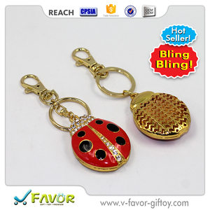 Bijoux Décoré Mode 3D Bling Bling Coccinelle Porte-clés En Métal - Product Image 2