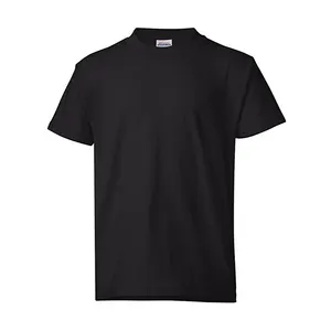 ブランクブラックTシャツ11オンス綿100% ベーシックラウンドネック