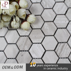 Pequeño hexágono venas madera mosaico grano de madera mosaico de mármol - Product Image 4